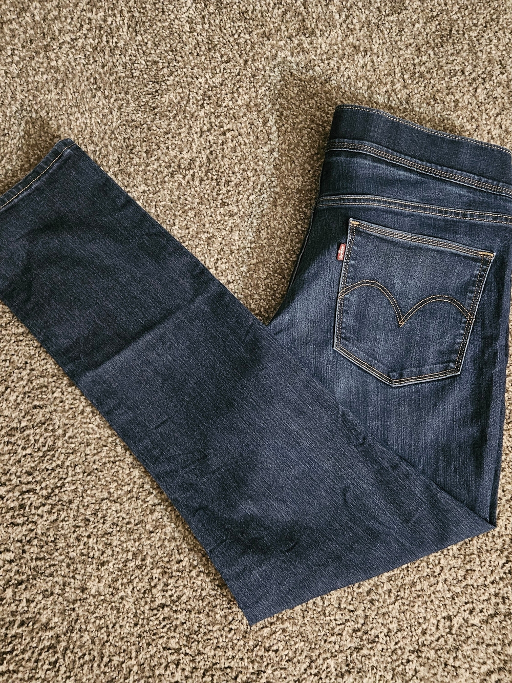 Levi Womens Jeans 16M 33W Blue Denim Straight Fit Stretch